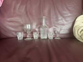 Lot de verre ancien épais dont un cristal, collection