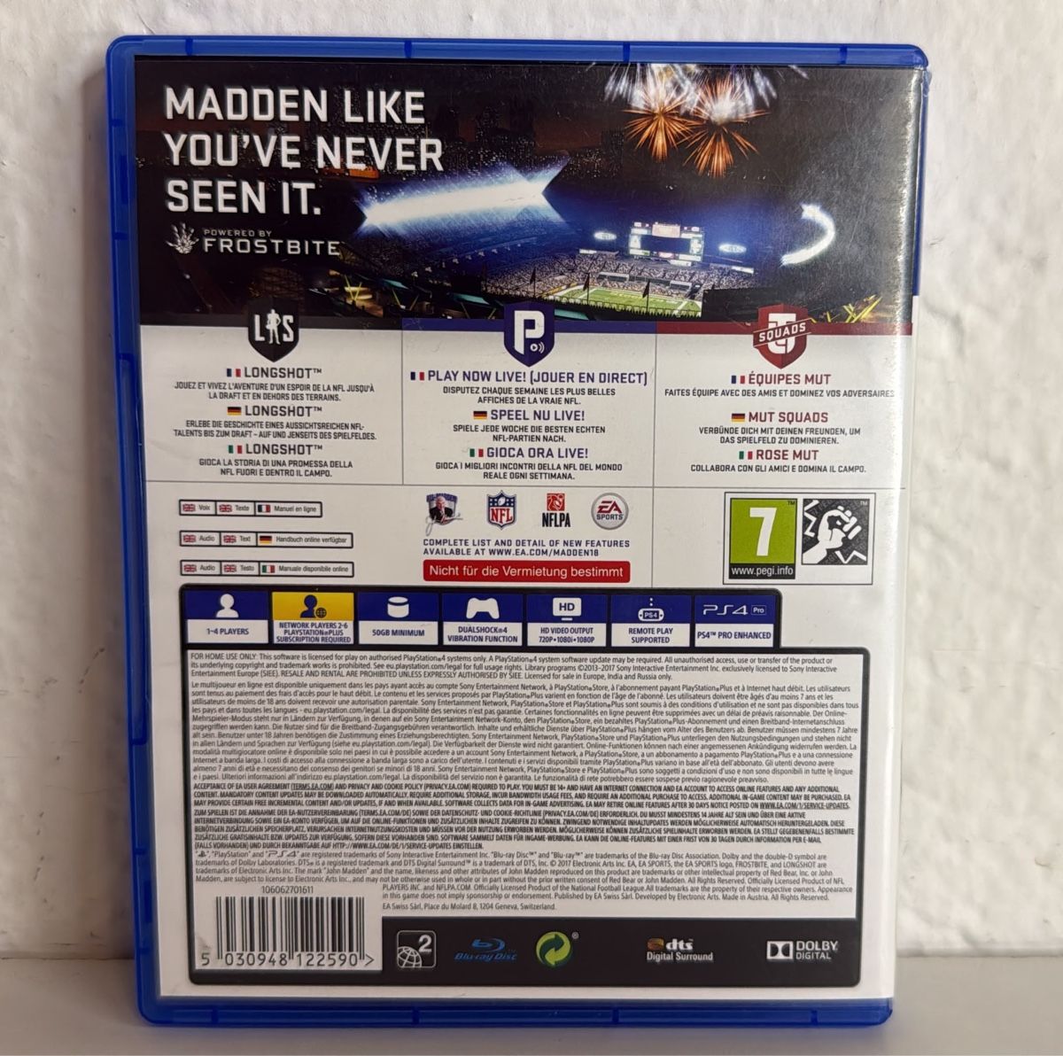 Sony Giochi: Madden NFL 18 PS4/PS5 Game Disc and Case Complete – Usato da Ehrendingen venduto da bubulence 1