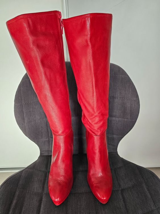 Bottes en 2024 cuir rouge