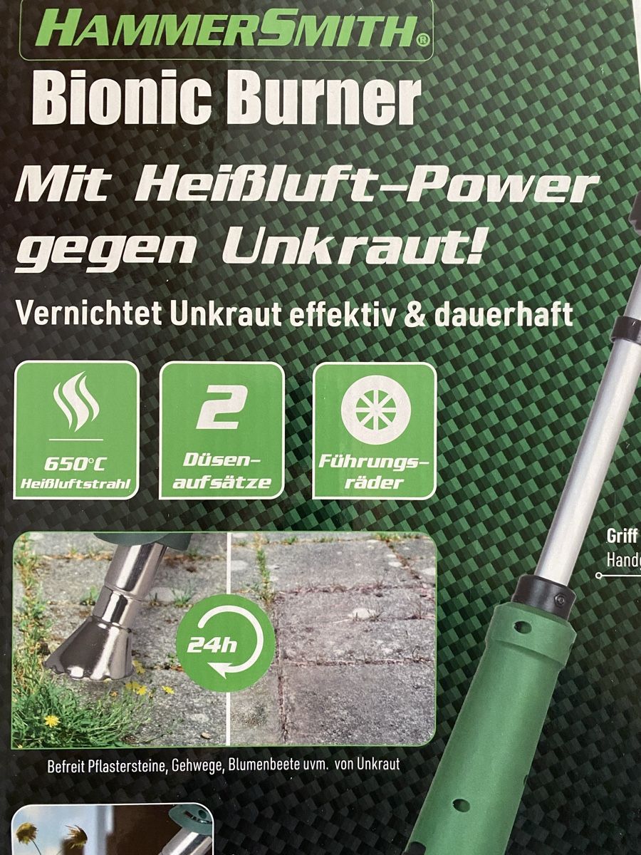 Tutte le macchine: HAMMERSMITH® Bionic Burner Mit Heißluft-Power gegen Unkraut – Nuovo e nell'imballaggio originale da Gerlikon venduto da jabadabadu