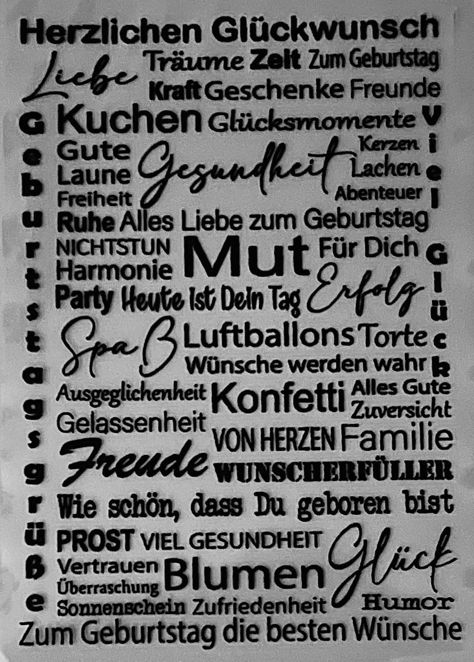 Timbri: Silikonstempel Geburtstag Hintergrund – Nuovo e nell'imballaggio originale da Kaltbrunn venduto da schere-stein-papier