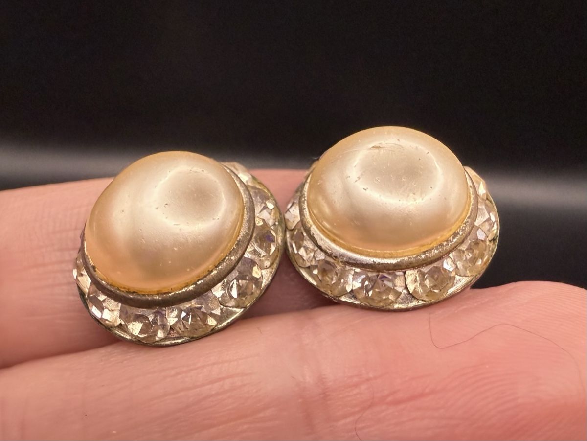 Ohrringe & -stecker: Vintage Perlen und Strass Ohrringe, Clip – Gebraucht aus Lamone von LaCantinaMagica 1