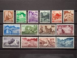 Liechtenstein 1937 Mi.156-169 Landschaften. Ungestempelt  *.