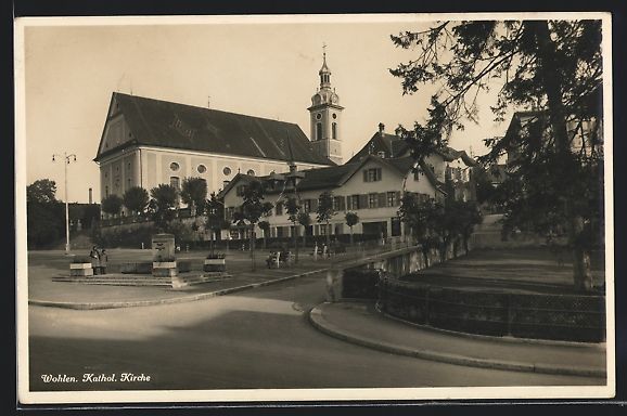 Ansichtskarten: AK Wohlen, Kathol. Kirche – Gebraucht aus Berlin von bartko-reher