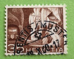 Nr.304 mit Stempel Alpenpoststrasse Technik und Landschaft