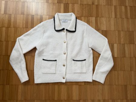 Holly & Whyte Lindex Strickjacke, creme-schwarz, Gr. S
