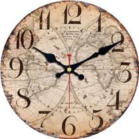 Wanduhr Quarz Holz Leise 34cm