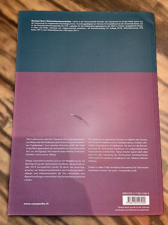 Libri: Volkswirtschaftslehre für TK – Usato da Hohenrain venduto da Manuelch01 1