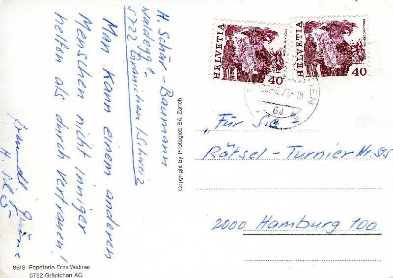 Cartes postales: Gränichen + 1978 – D'occasion à Emmenbrücke par teestube 1
