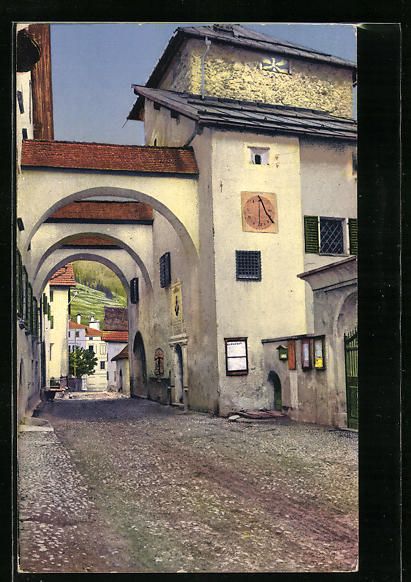 Cartoline postali: AK Zuoz, Altes Tor – Usato da Berlin venduto da bartko-reher