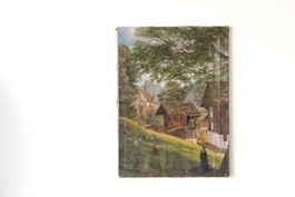 Antikes Ölbild - Maria Rickenbach/Niederrickenbach - um 1850