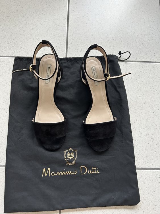 Massimo Dutti elegant mid-heel suede leather sandals 38 2