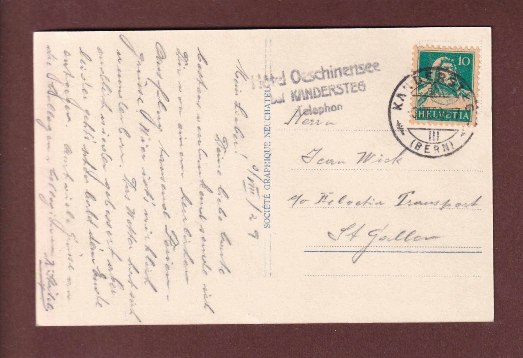 Cartes postales: OESCHINENSEE - Blümlisalp - 1929 – D'occasion à Pully par nicecards-shop 1