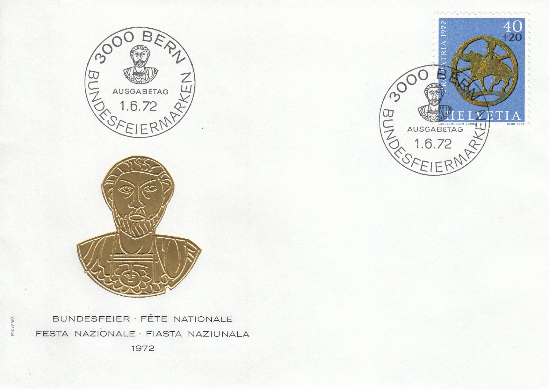 Tutti i francobolli: 1972 Pro Patria 4 FDC Einzelmarken – Usato da Spreitenbach venduto da Mustang_1105 3
