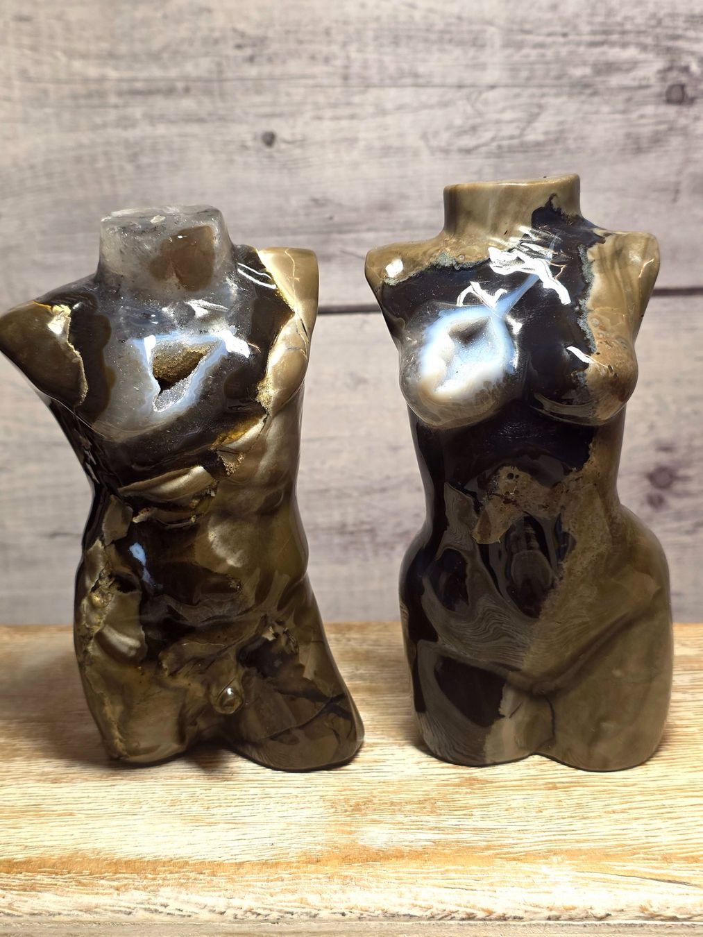 Minerali & Pietre curative: Drusiges Vulkanachat Body Paar 1.6kg – Nuovo e nell'imballaggio originale da Matzingen venduto da Shay_Crystalz