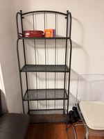 Black shelving unit