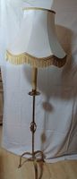 Edle Vintage Stehlampe Messing & Stoffschirm mit Fransen
