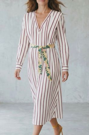 Robe mi-longue Claudie Pierlot rayée - Taille 38