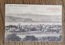 Murten, Aufdruck Personalausflug Ryff & Co. Bern  1913