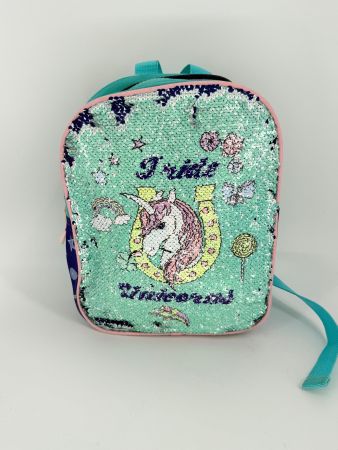 Kinderrucksack mit Pailletten Einhorn/ Delphin von fabrizio