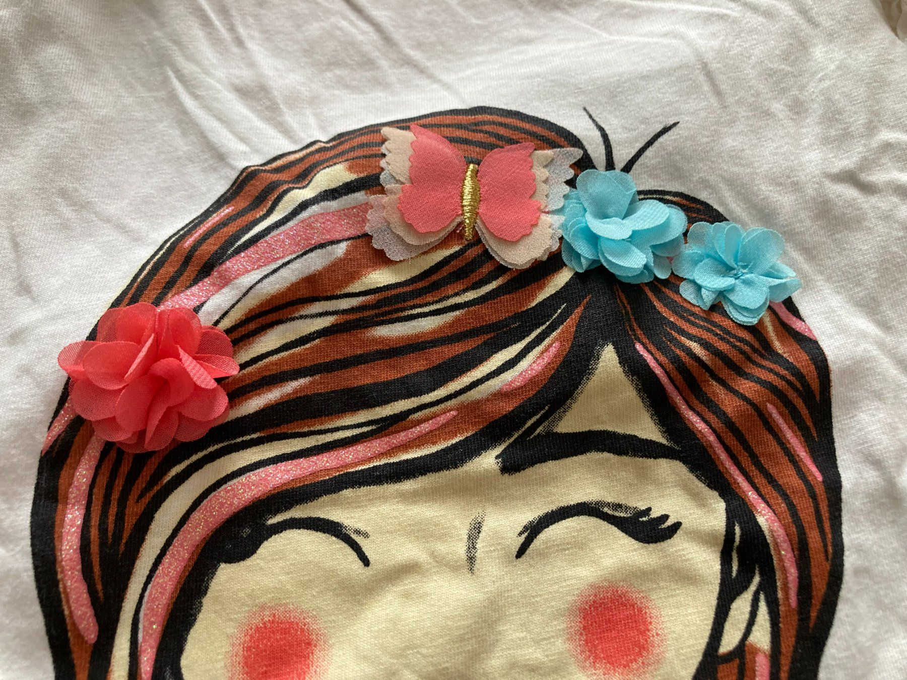 Camicette, T-shirt & Top: Kurzarm Shirt mit Mädchen inkl. passendem Haarband – Usato da Muttenz venduto da Juvenile33 2