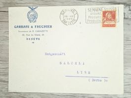 TR20 Enveloppe + Timbre Suisse 1927