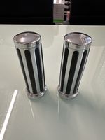 Manopole moto cromate nere a righe 22mm nuovo stato