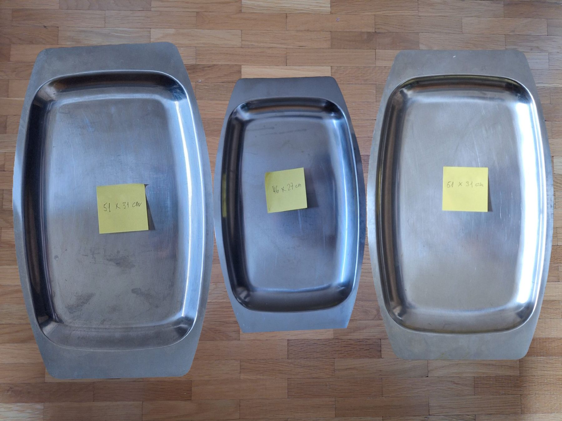 Piatti di portata: 3 plats en inox – Usato da Bière venduto da Roudi52