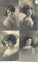 4 AK - Damen Frauen Portrait - Femme