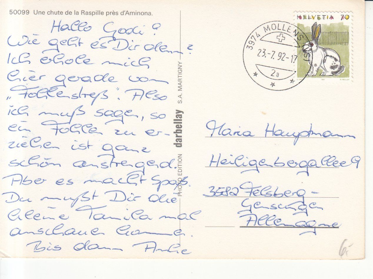 Cartoline postali: Aminona 1992 – Usato da Bürglen TG venduto da StampGraf 1