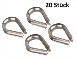 20 Stk. Kauschen INOX für Drahtseil 5 mm. Gratis Zustellung!