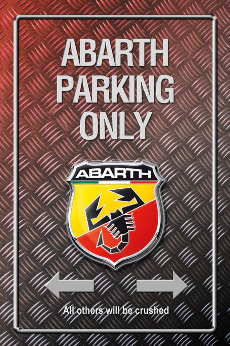 Abarth Insegne: Metallic Blechschild-ABARTH PARKING ONLY – Nuovo e nell'imballaggio originale da Rupperswil venduto da big-one-sale