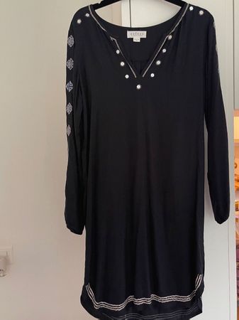 US Designer Marke Velvet besticktes Kleid Tunika Gr S