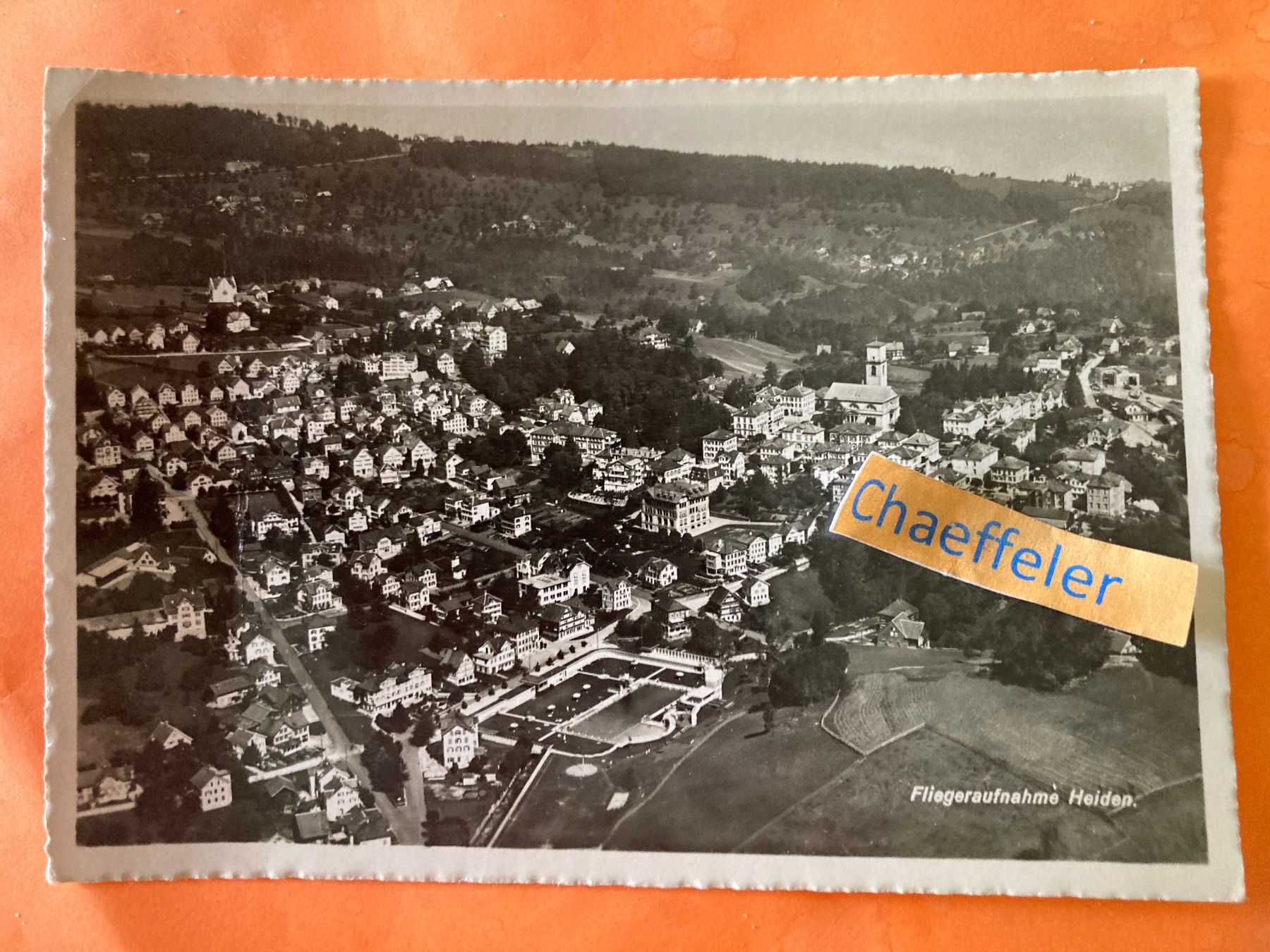 Cartoline postali: 1950 Fliegeraufnahme Heiden. – Usato da Zürich venduto da Chaeffeler