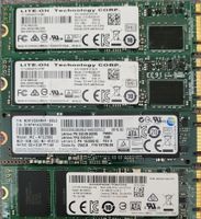 4×Diverse 256GB SSDs von Lite-On, Samsung & Toshiba.
