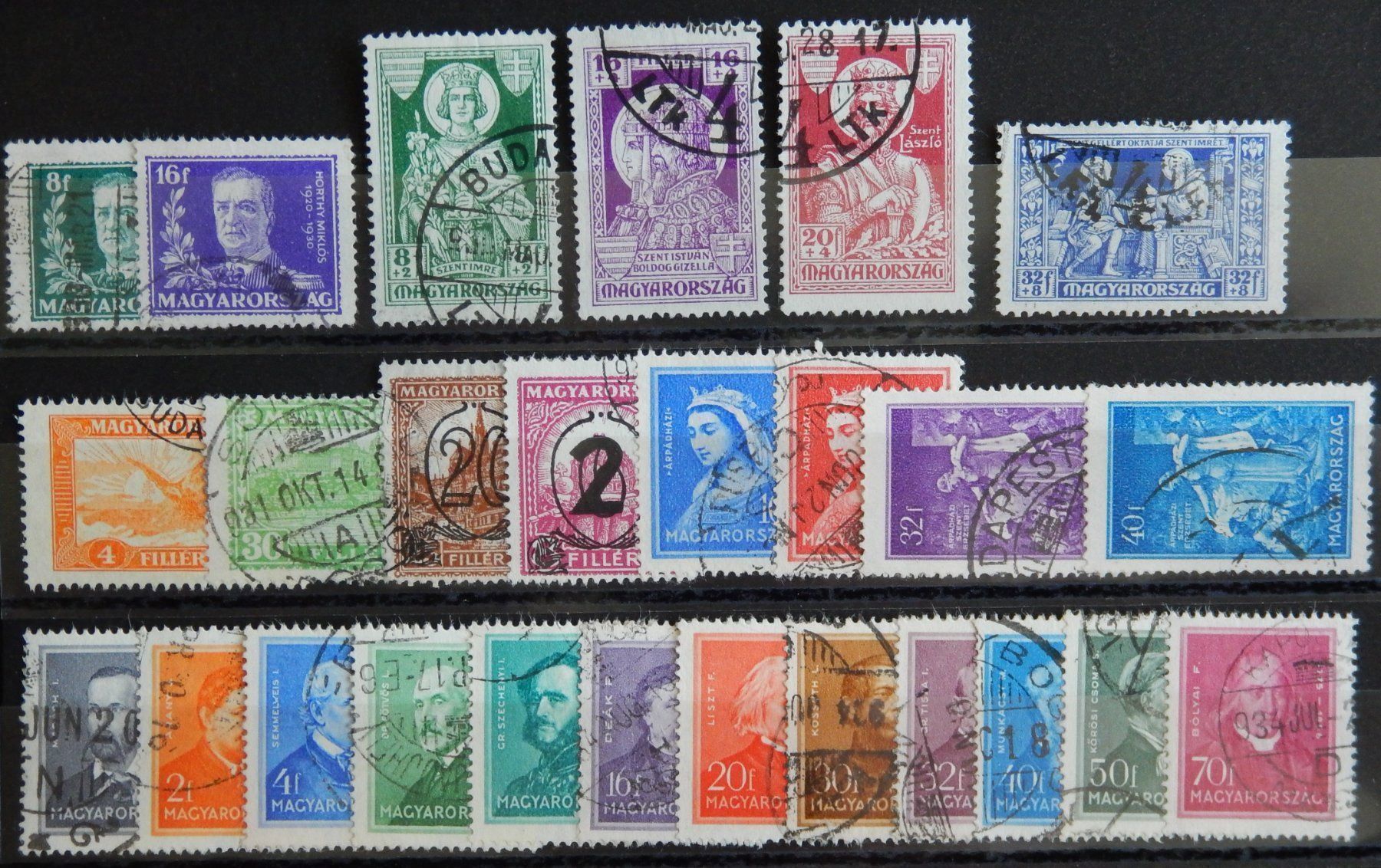 Tutti i francobolli: Ungarn ex. Kat. 458-500 gest. 1930/32 – Usato da Zürich venduto da Muehlekauf