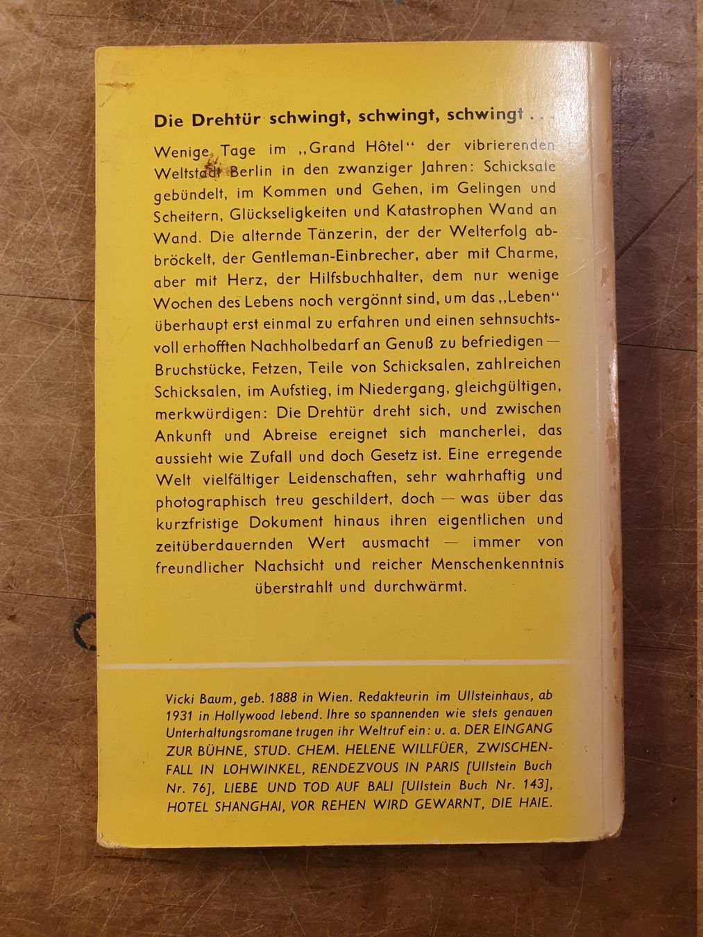 Bücher: Menschen in Hotel - Vicki Baum – Gebraucht aus Zürich von loosebone 4