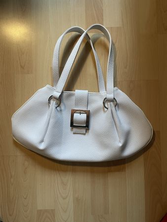 Weisse Y2k Baguette Schultertasche