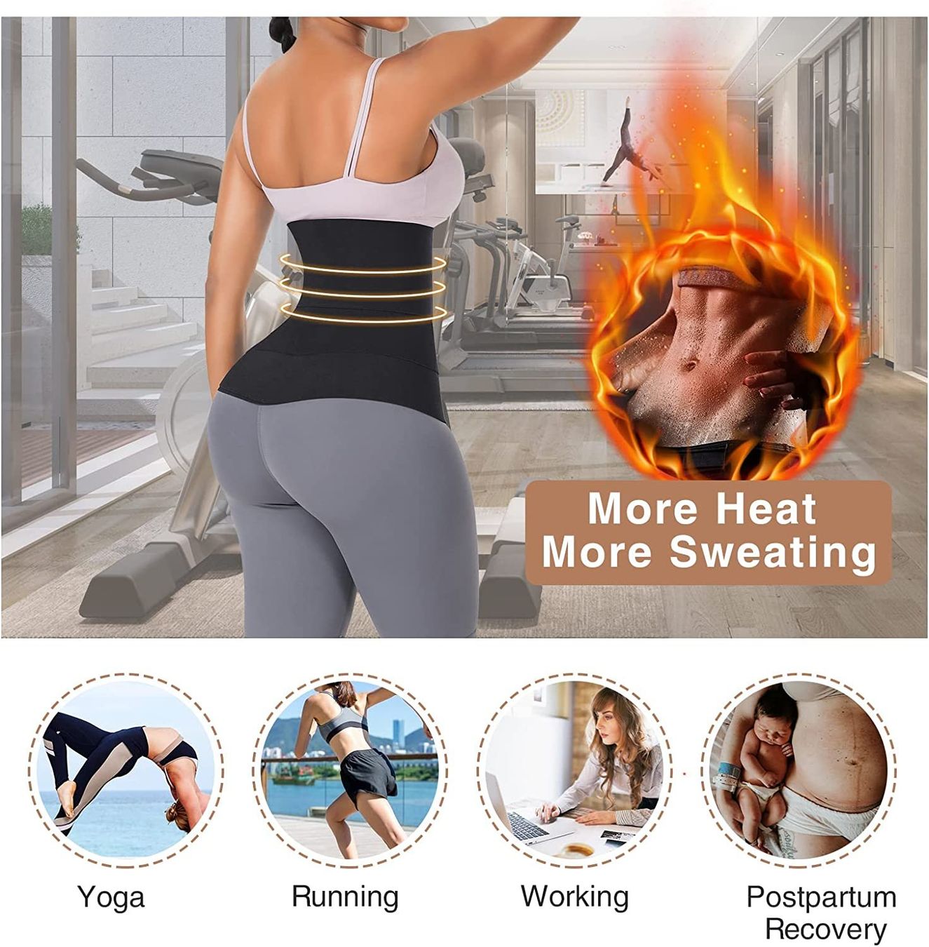 Cinture: Bandage Tummy Sweating Wrap Plus Size Workout Taille Tondeus – Nuovo e nell'imballaggio originale da La Chaux-de-Fonds venduto da dip_n255 3