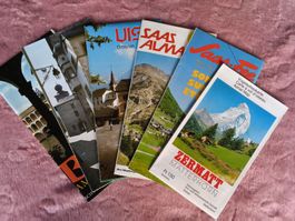 6er Set historische Prospekte aus den 70/80er jahren Wallis