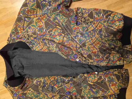 Bomberjacke mit buntem Muster Vintage beidseitig anziehbar  