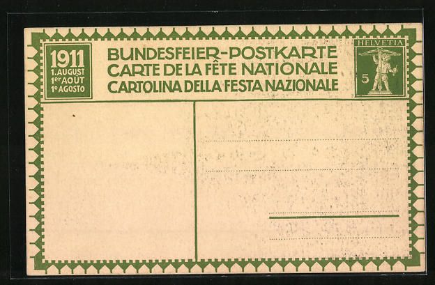 Ansichtskarten: Schweizer Bundesfeier 1911, Szene aus ei – Gebraucht aus Berlin von bartko-reher 1
