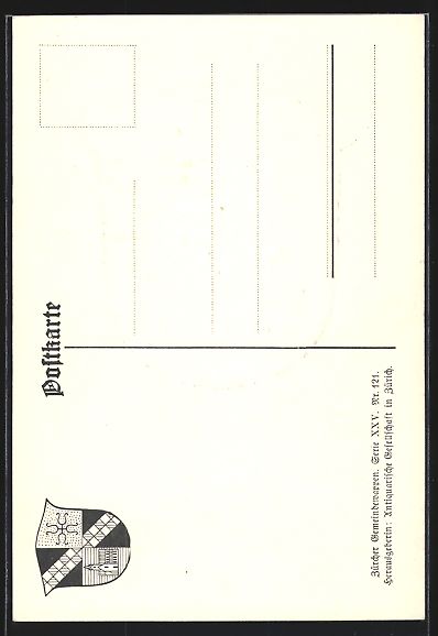 Cartoline postali: Kappel /ZH, Wappen der Gemeinde mit Zist – Usato da Berlin venduto da bartko-reher 1