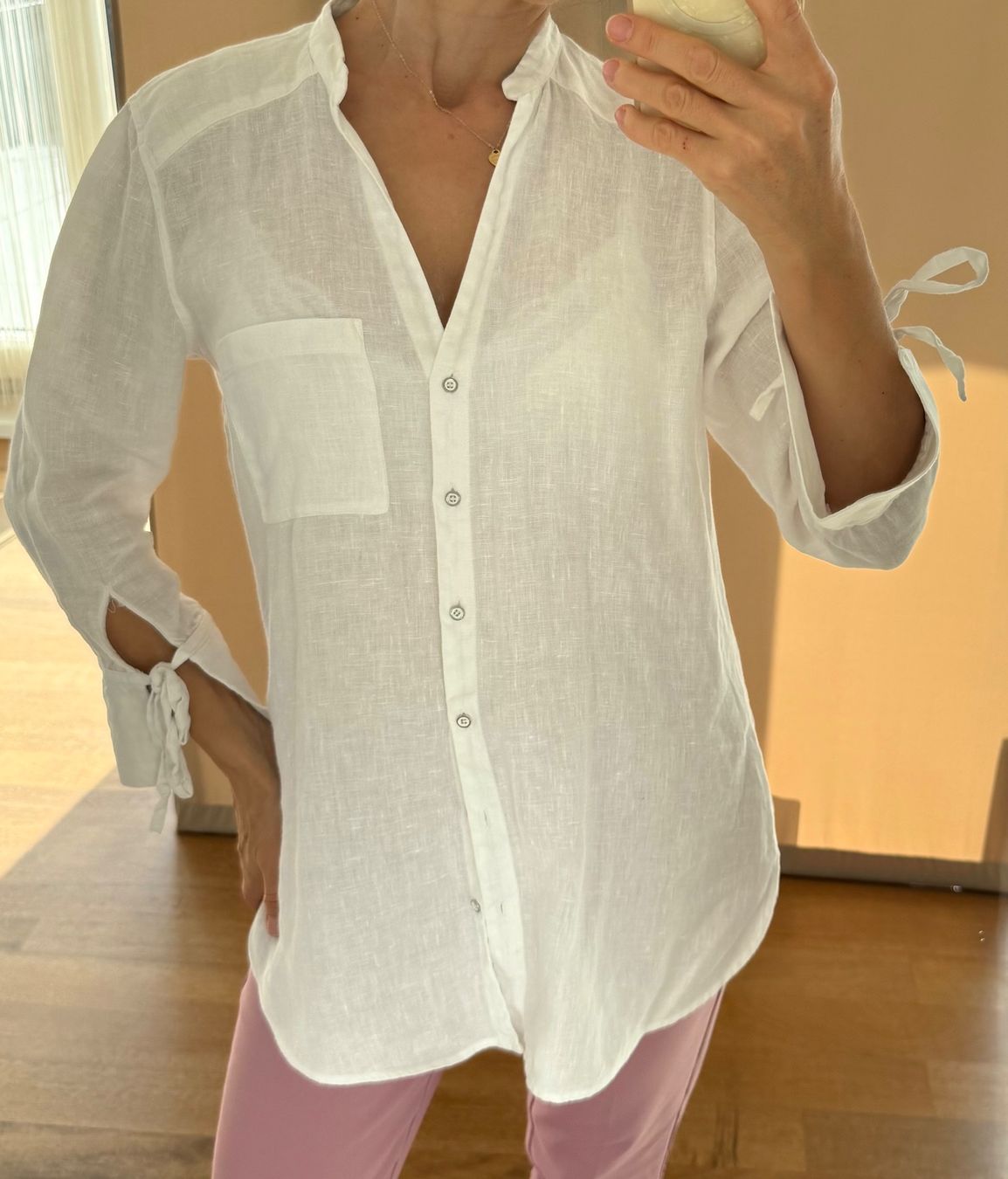 Zara Camicette: Bluse Leinen Gr. S Zara weiss – Usato da Stansstad venduto da InStyle8