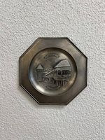 Vintage Zinnteller Luzern Kapellbrücke 95% Zinn