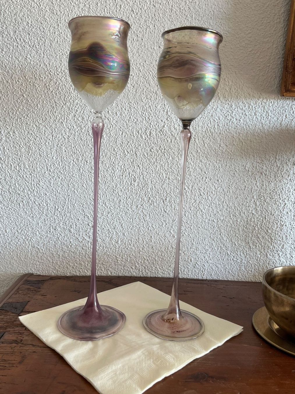 Bicchieri: 2 edle Glas Pokale, signiert – Usato da Stetten AG venduto da Brissago25