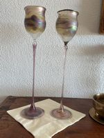 2 edle Glas Pokale, signiert