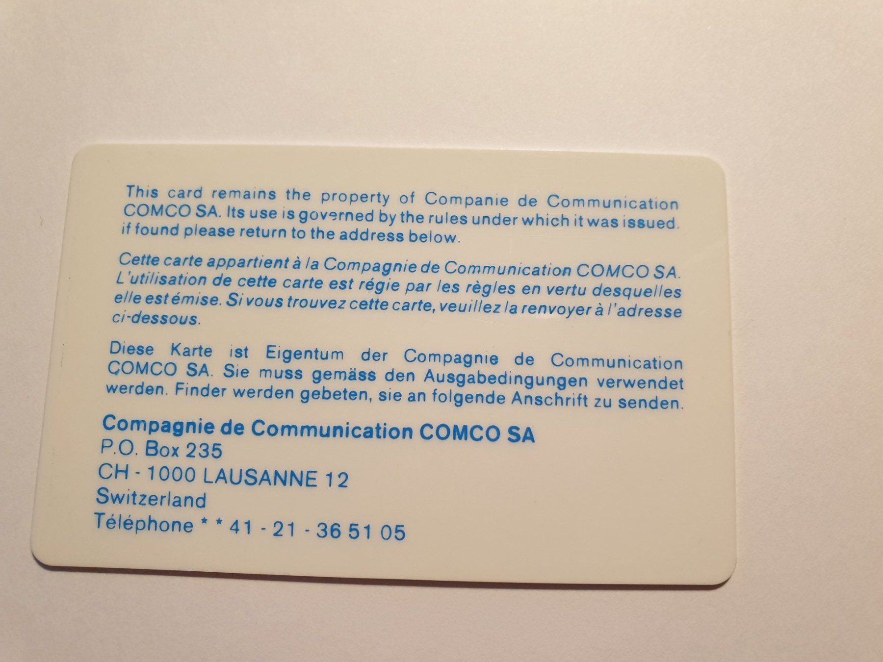 Telefon- & Taxkarten: Comco L'Express 92 – Gebraucht aus Rain von chesz 1