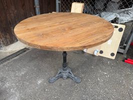 Rustikaler Bistrotisch, Holztisch, rund, Durchmesser 90 cm