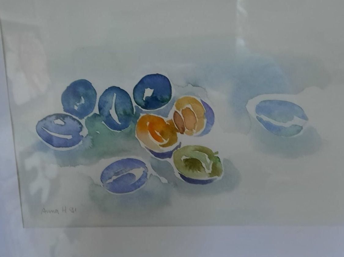 Gemälde: Aquarell Zwetschgen Pflaumen Original – Gebraucht aus Berneck von Hansi_Muenz 4